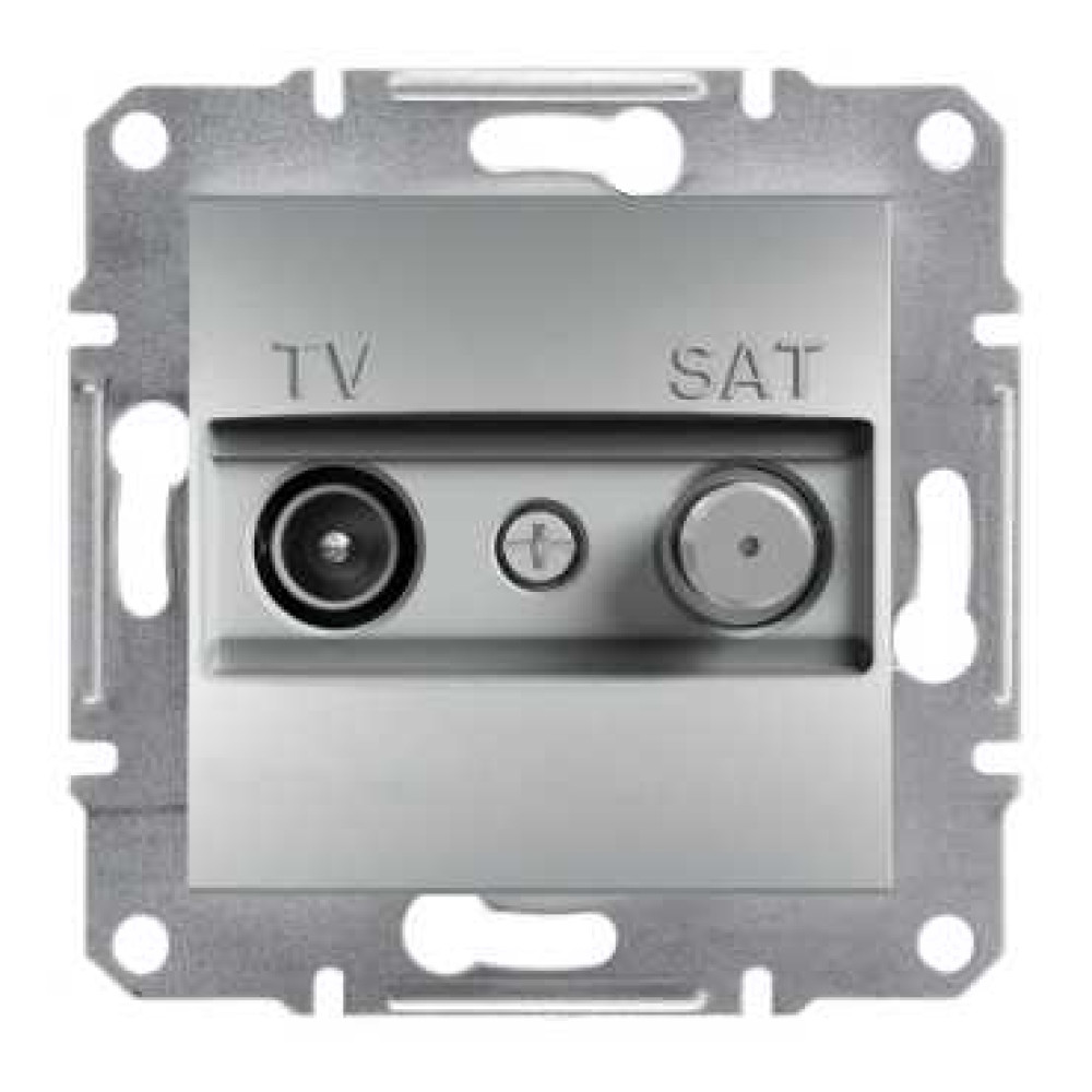 Розетка телевизионная + спутник проходная Schneider Electric Asfora 4 dB Алюминий EPH3400261